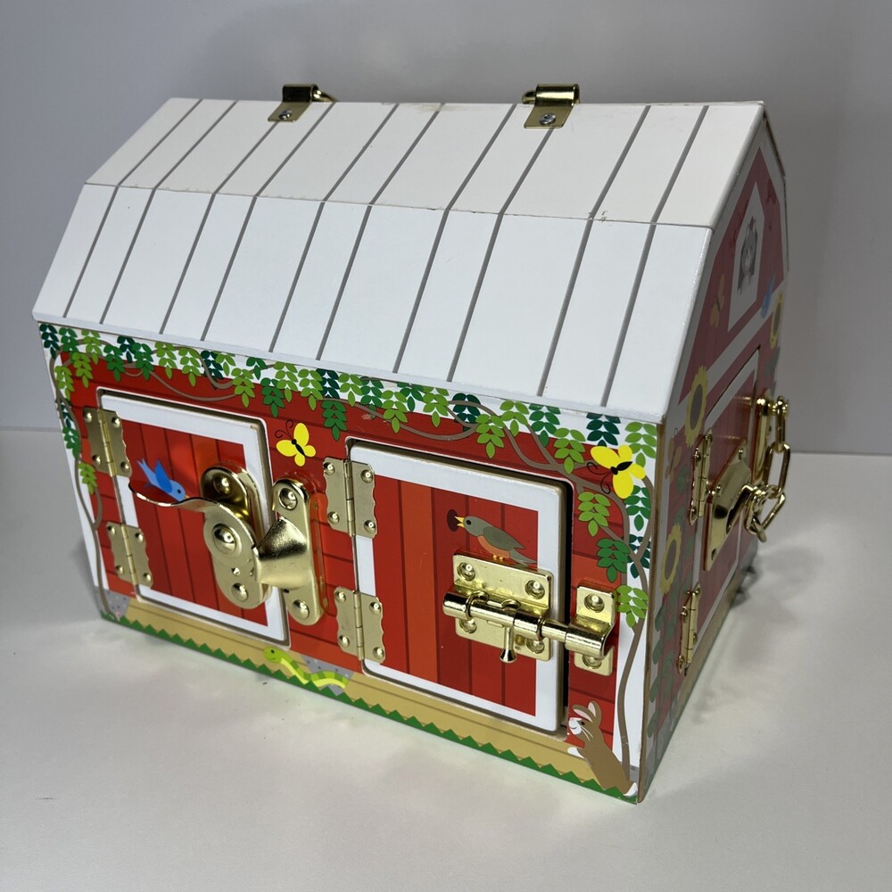 Melissa and Doug Wooden Latches Barn Fine Motor skills learning Wooden Toy Farm